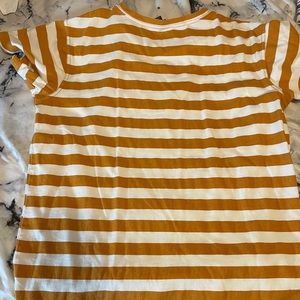 Mustard striped t shirt dress